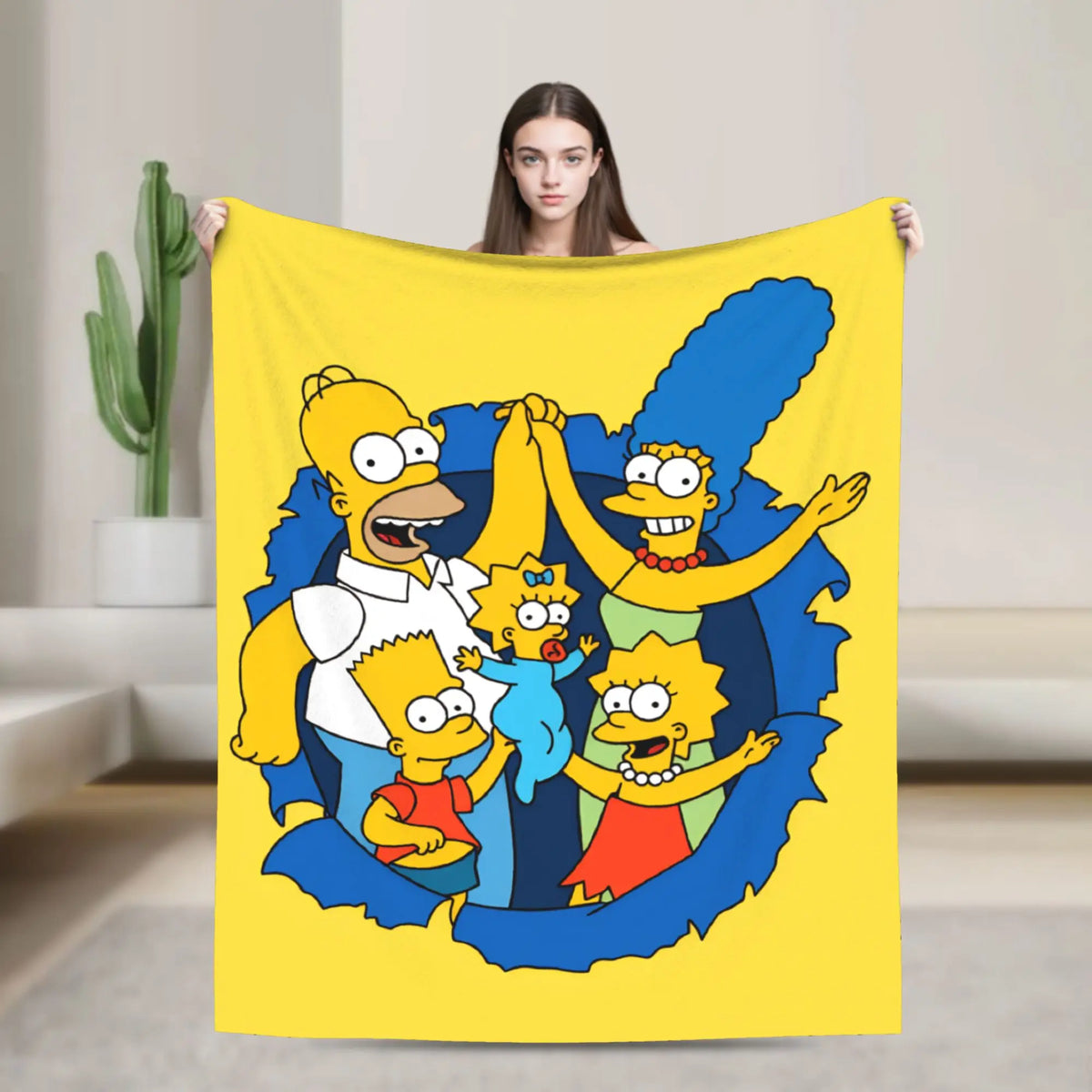 Simpsons Character Super Soft Plush Throw Blanket – Flannel Fleece Bedspread