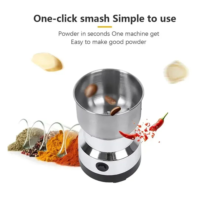 4-Blade Electric Coffee & Grain Grinder — Multifunctional Nut, Bean & Spice Blender