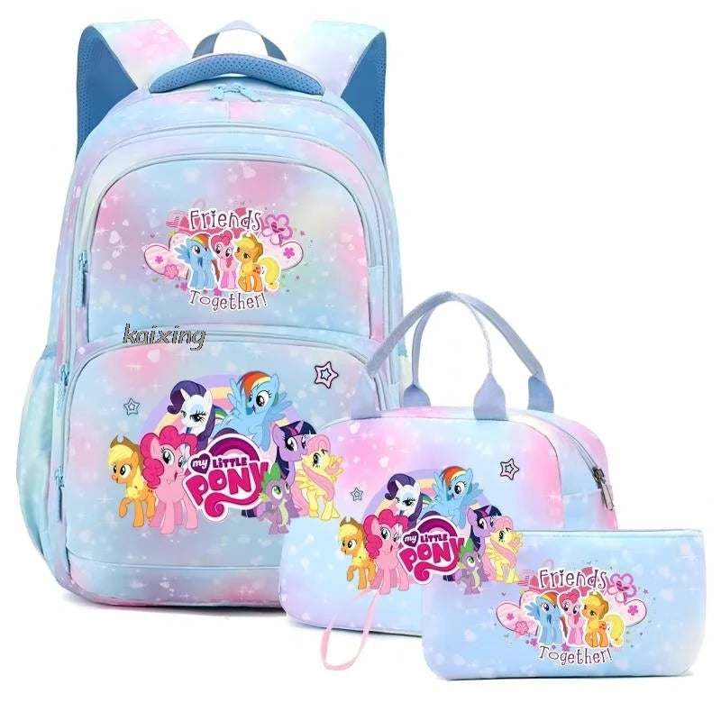 My Little Pony 3-Piece Kids Backpack Set – School Bag, Lunch Bag & Pencil Case