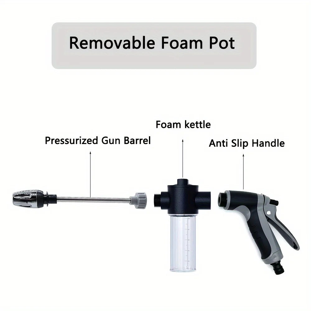 High-Pressure Car Wash Water Gun – RV & Garden Cleaning, Shower Nozzle, Standard or Foam Option