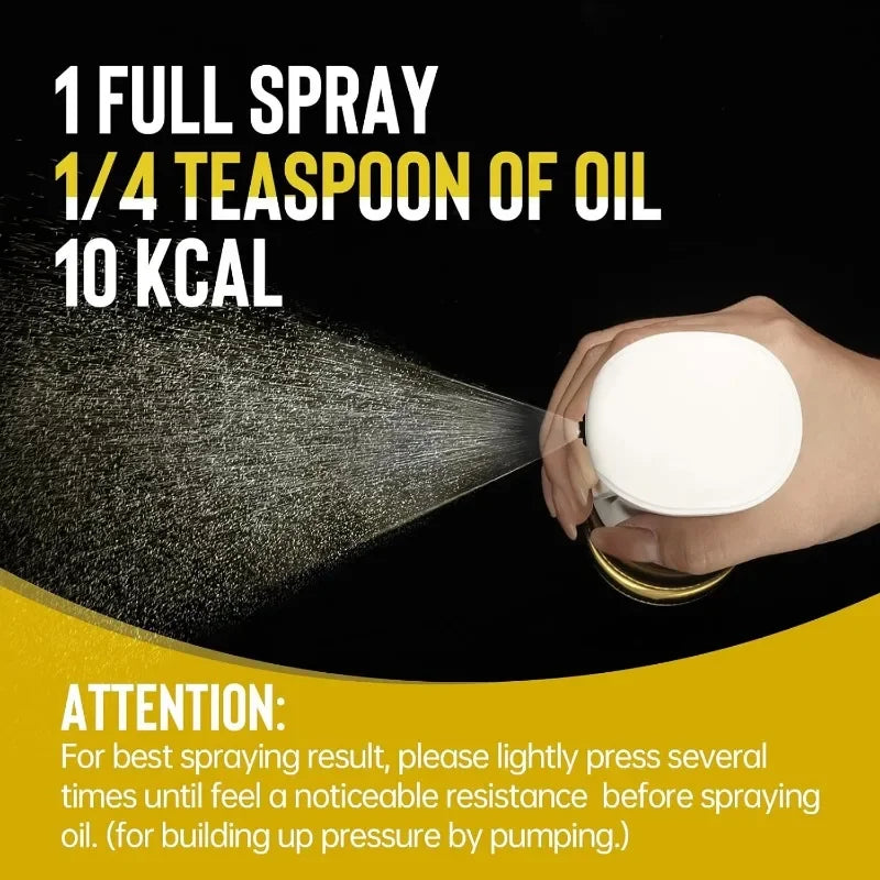 Spray Less. Cook Better. — Reusable Oil Mist Spray Bottle | Food Grade, Olive Oil & Vinegar Dispenser, 200/300/500ml, Black & White