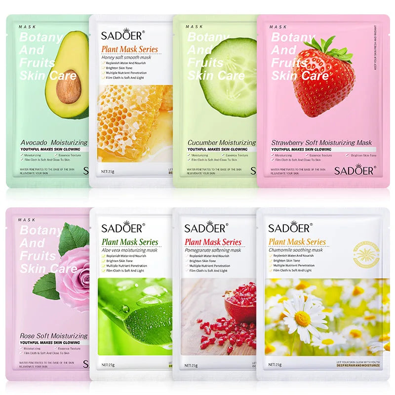 Natural Plant Face Masks — Moisturizing & Firming (8-Pack)