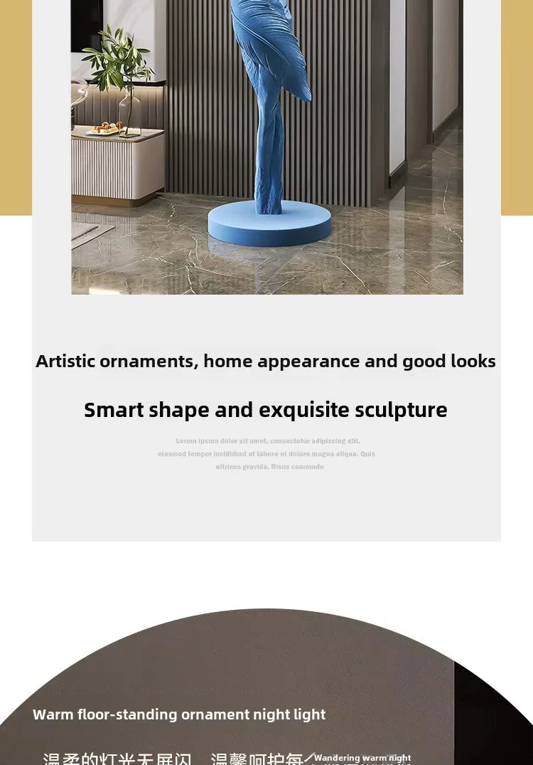 Sculptural Resin Lamp – 85 cm LED Accent