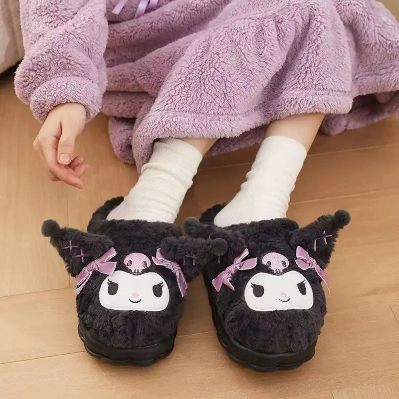 Sanrio Kuromi Cartoon Cotton Anti-Slip Home Slippers — Cute Indoor Slippers