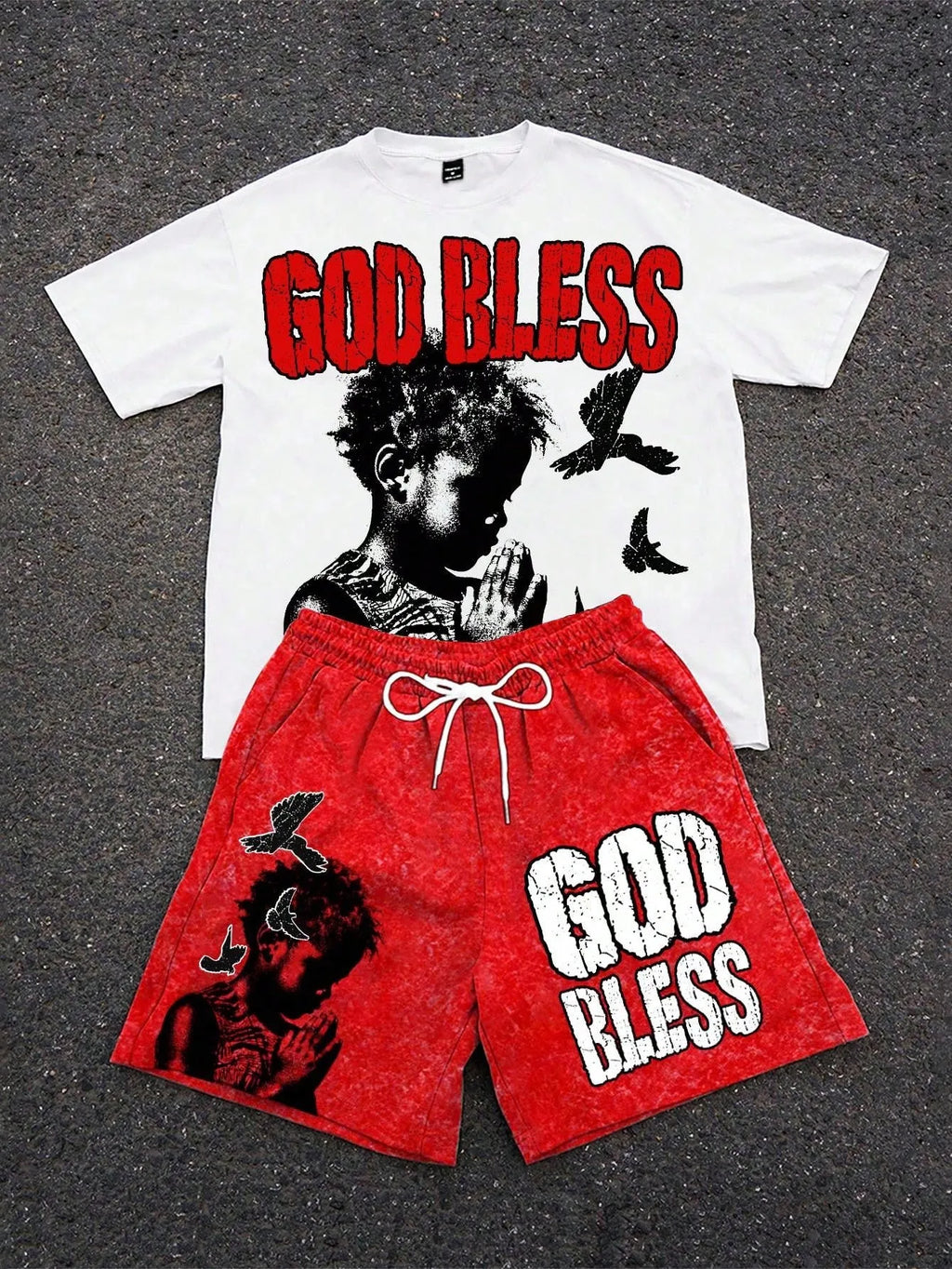 Men's 3D Letter Print Street Casual Breathable T-Shirt & Shorts Set – Lightweight Summer Suit
