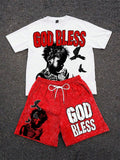 Men's 3D Letter Print Street Casual Breathable T-Shirt & Shorts Set – Lightweight Summer Suit