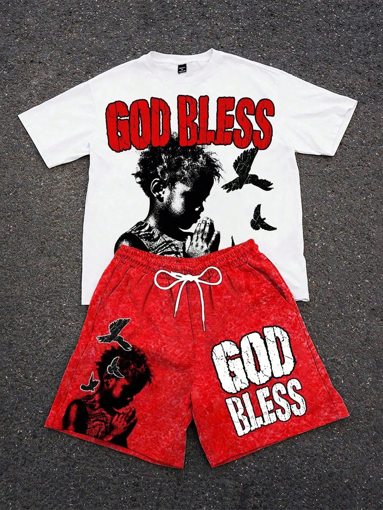Men's 3D Letter Print Street Casual Breathable T-Shirt & Shorts Set – Lightweight Summer Suit