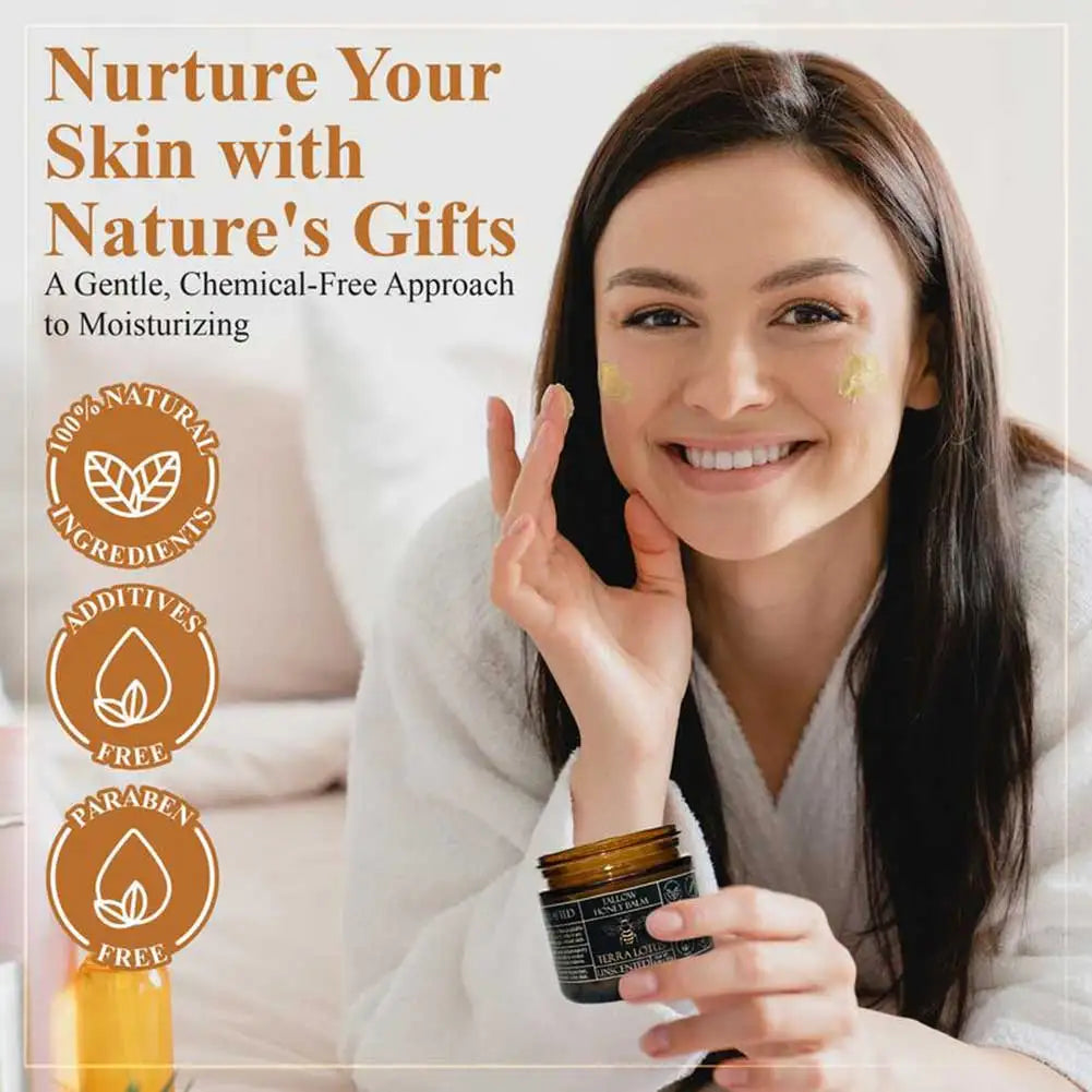 Grass-Fed Beef Tallow Balm with Raw Honey — Natural Moisturizer