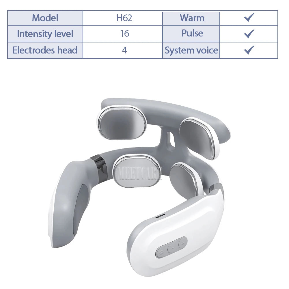 TENS Pulse Neck & Shoulder Massager – Cervical Muscle Relief with EMS & Heat