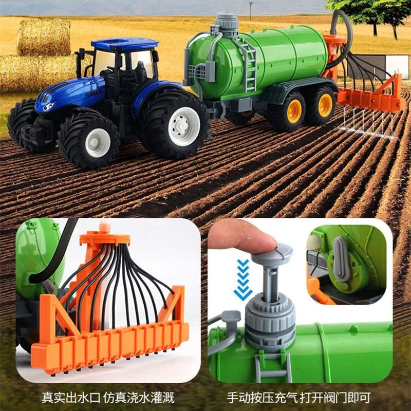 Farm Tractor Toy with Trailer & Accessories – Simulation Farmer Vehicle Set for Kids