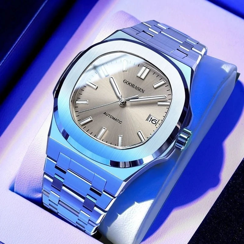Men's Luxury Steel Strap Quartz Wristwatch | Luminous Waterproof Dress Watch