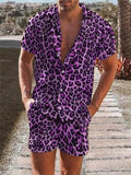 Men's Leopard 3D Print Hawaiian Shirt & Shorts Set – Tropical Beach Co-Ord
