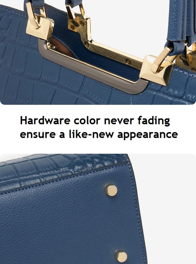 Genuine Cow Leather Tote Shoulder Bag – Handmade Luxury Handbag for Women