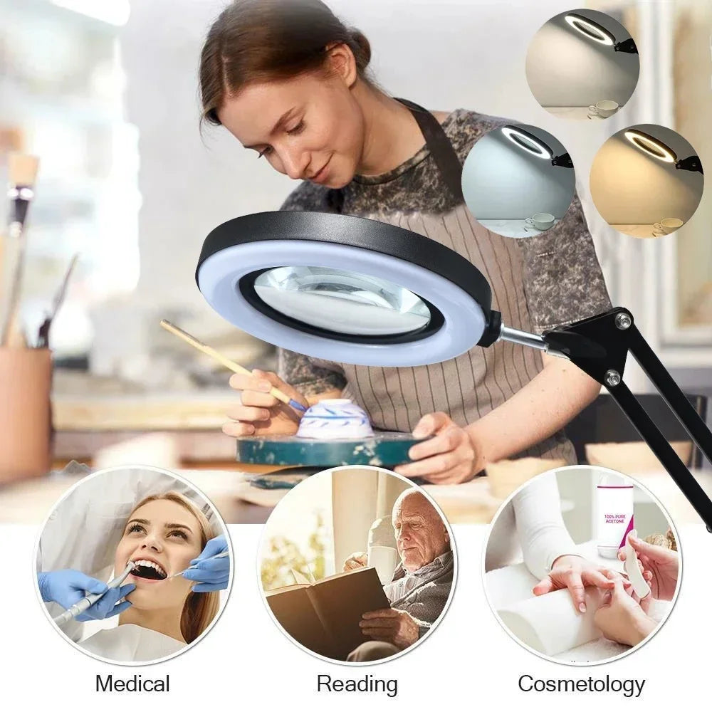 72-LED Illuminated Magnifier with 3-Color Lighting