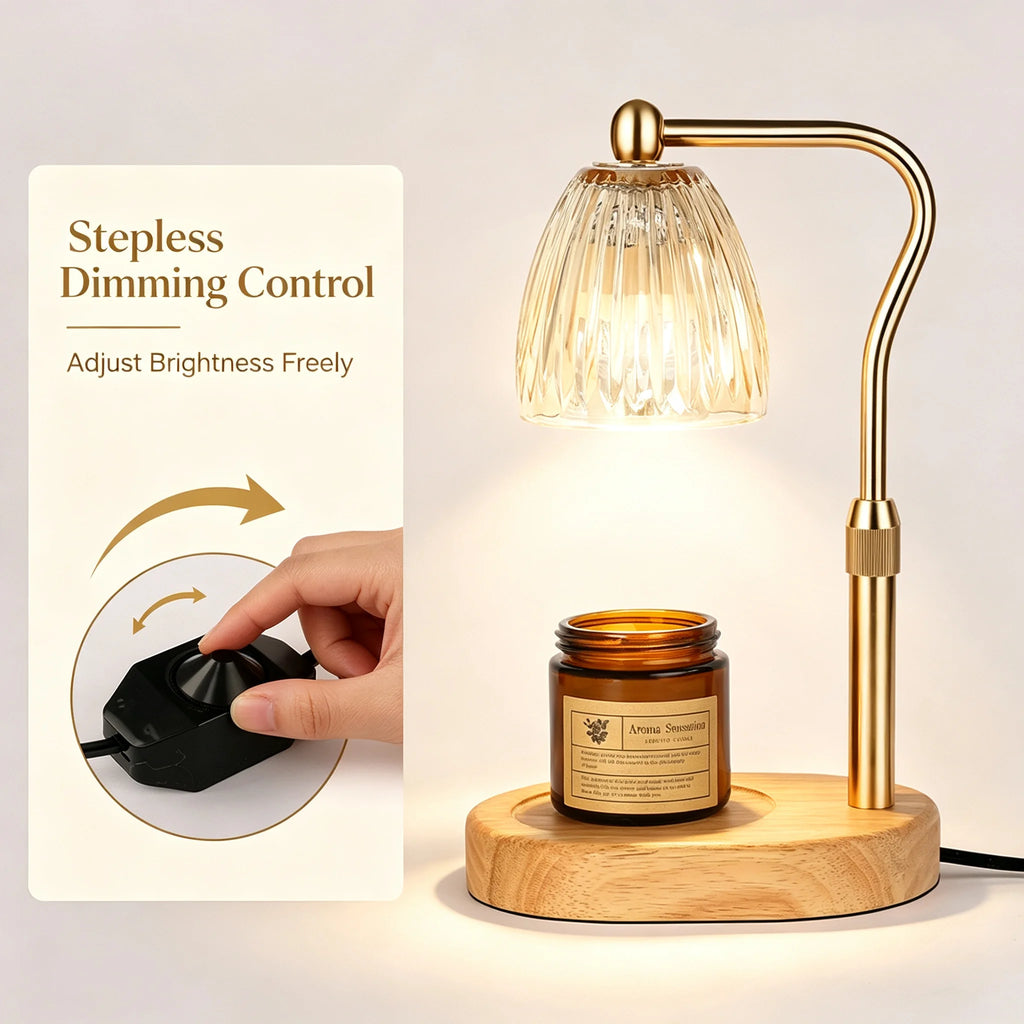 Dimmable 50W Candle Warmer Lamp with Glass Shade
