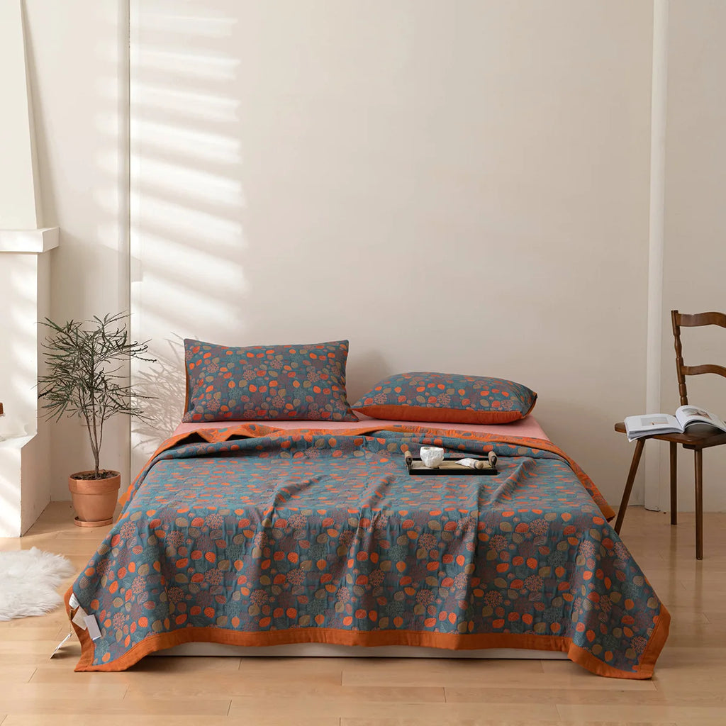 Ethnic Cotton Gauze Bedspread – Decorative King Size Bed Cover Blanket & Quilt, 220x240cm