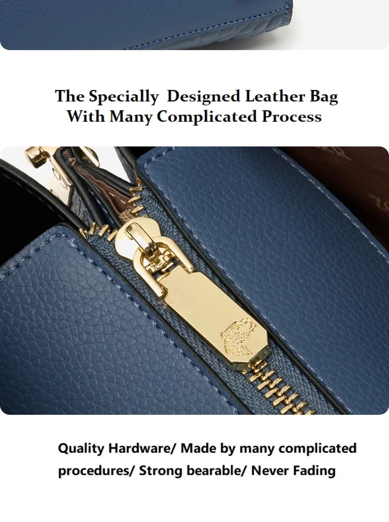 Genuine Cow Leather Tote Shoulder Bag – Handmade Luxury Handbag for Women