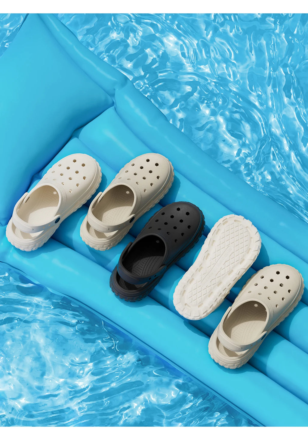 Unisex Closed-Toe Hole Shoes – Non-Slip Thick Soft Sole Beach Sandals
