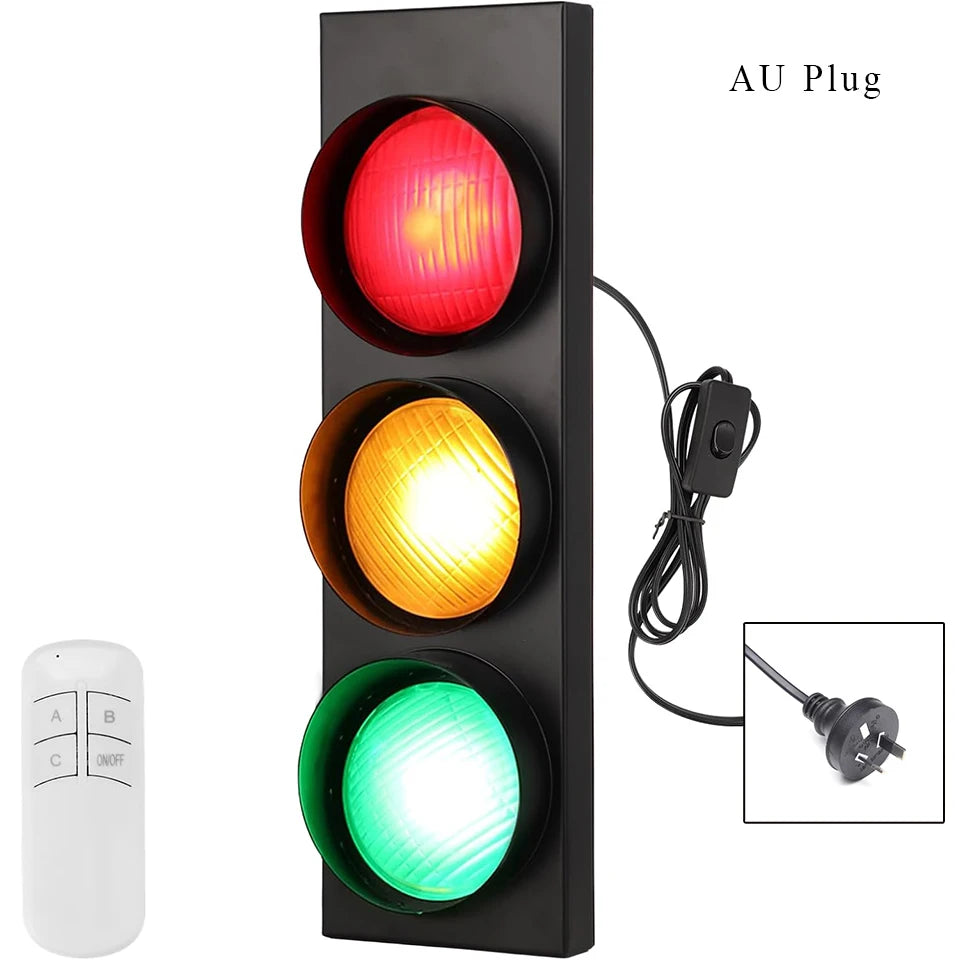 Traffic Light Wall Lamp – LED & Remote Control