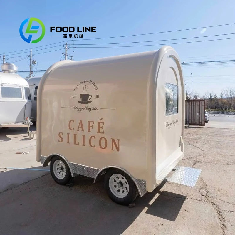 Round Mini Mobile Ice Cream & Food Trailer — Customizable Commercial Catering Cart