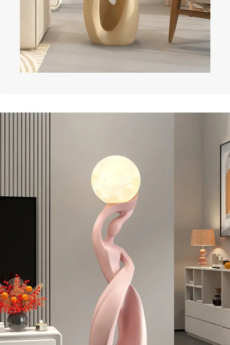 Sculptural Floor Lamp – 82 cm Black or Black-Gold