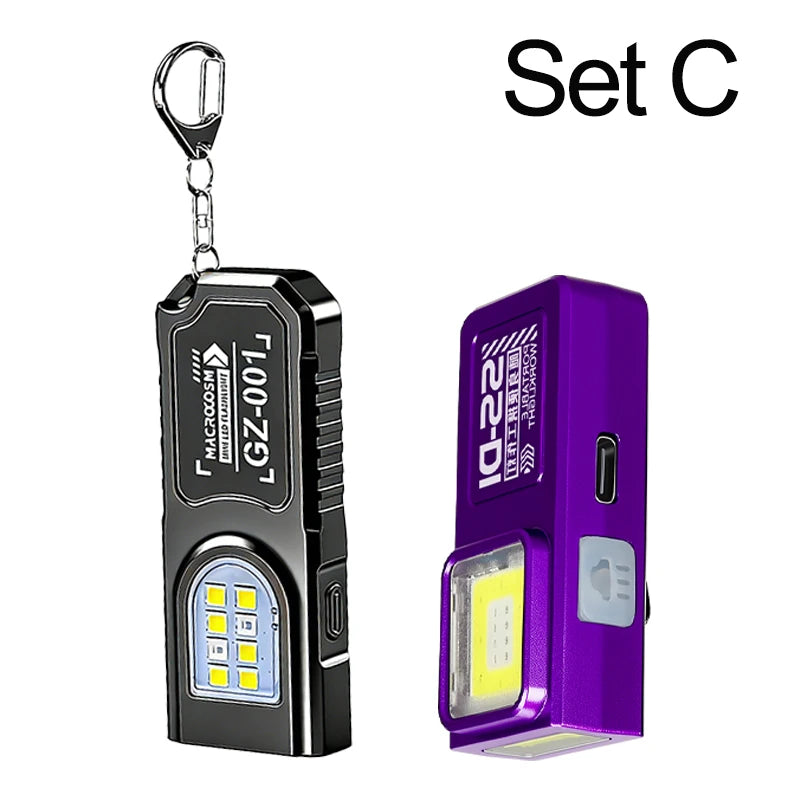 KDULIT Mini COB+LED EDC Flashlight – 450 Lumen, 5 Modes, IPX6, Type-C, Tail Magnet & Clip