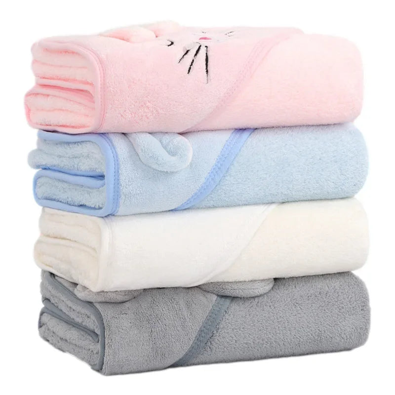 Cartoon Animal Hooded Baby Bath Towel – Soft Newborn Bathrobe & Swaddle Wrap for Boys & Girls