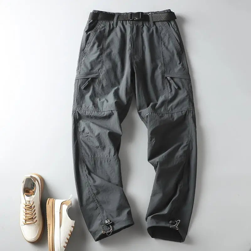 Men's Fleece-Lined Waterproof Hiking Pants — Loose Windproof Outdoor Workwear
