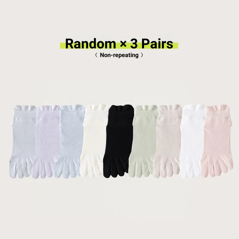 Women's Cotton Toe Socks – Breathable Mesh