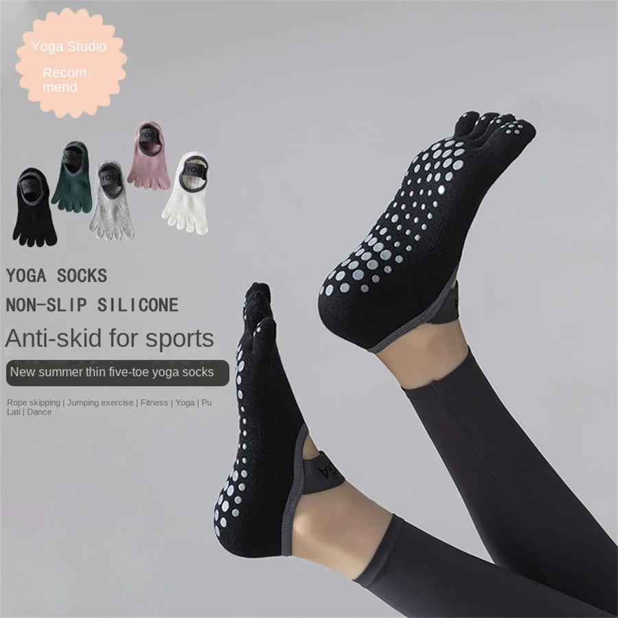 Women's Five-Toe Yoga Socks – Anti-Slip Grip