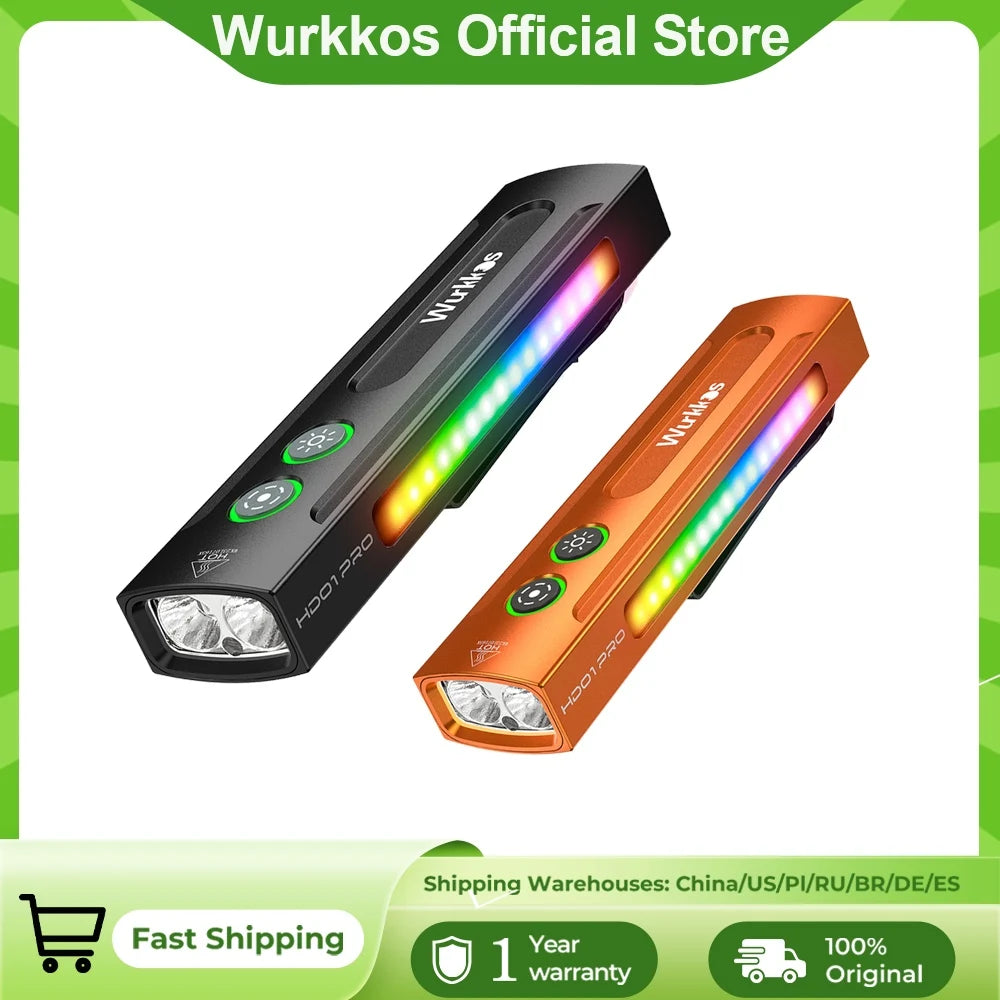 Wurkkos HD01 PRO – 1200 Lumen 4-in-1 Flat EDC Flashlight, White + UV + Green + RGB Side Lights, IP65