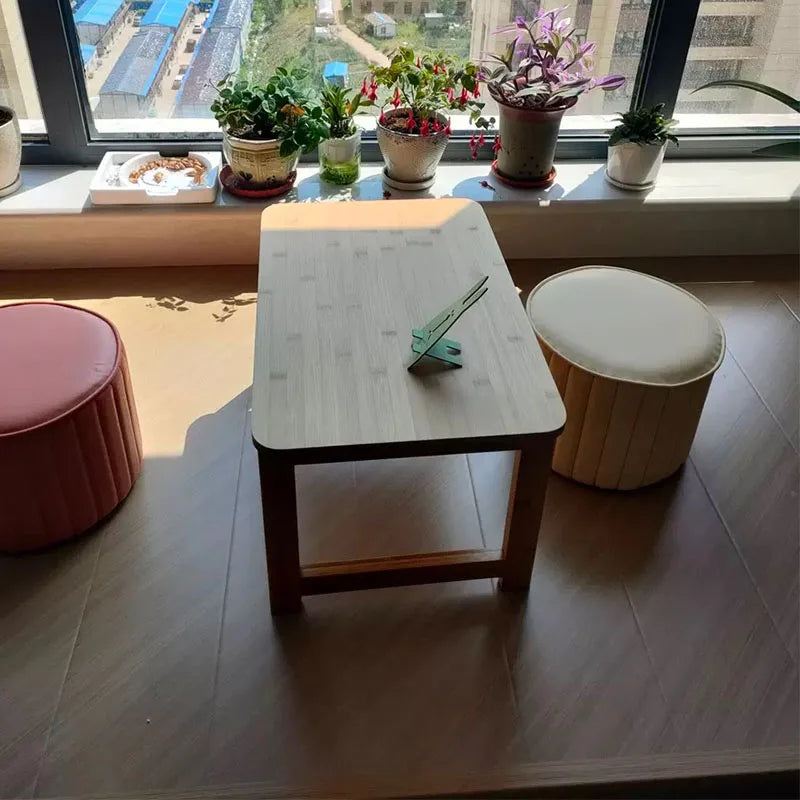 Foldable Japanese Bay Window & Balcony Wooden Desk