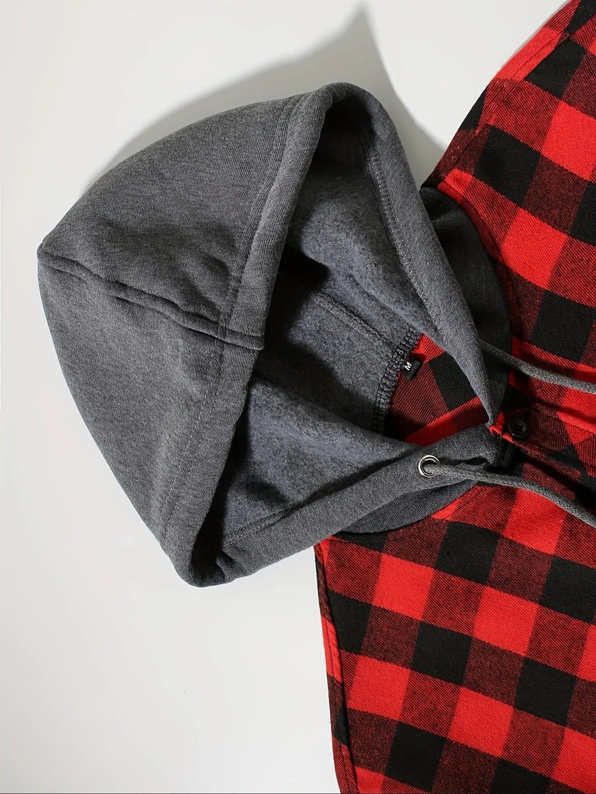 Men's Hooded Plaid Shirt Jacket – Casual Long-Sleeve Layer