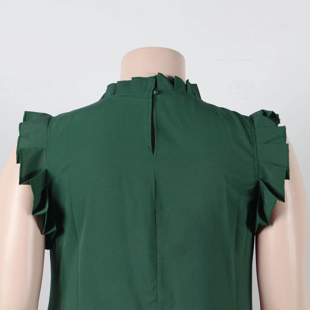 Sleeveless Ruffles A-Line Loose Elegant Maxi Dress — Casual Splice Sexy Long Dress