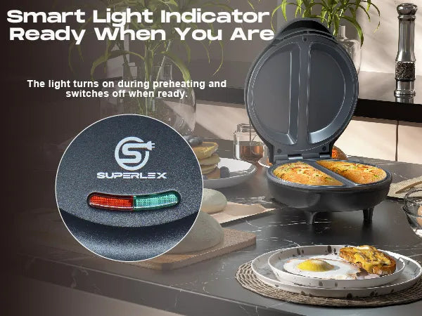 SUPERLEX 750W Electric Omelette & Bread Maker – Non-Stick, Multi-Function with Smart Light Indicator