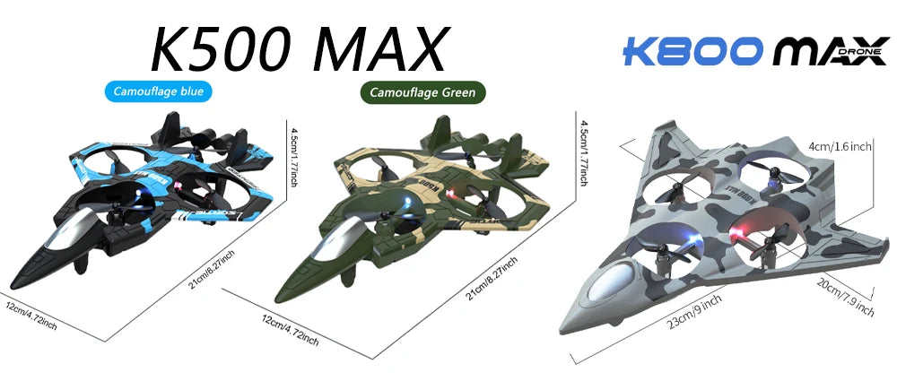 K500 MAX RC Fighter Plane Stunt Glider – 2.4G 360° Roll EPP Foam Airplane with LED for Kids & Beginners