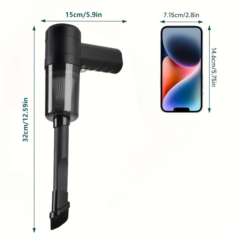 Portable Mini Car Vacuum Cleaner – USB-C Rechargeable