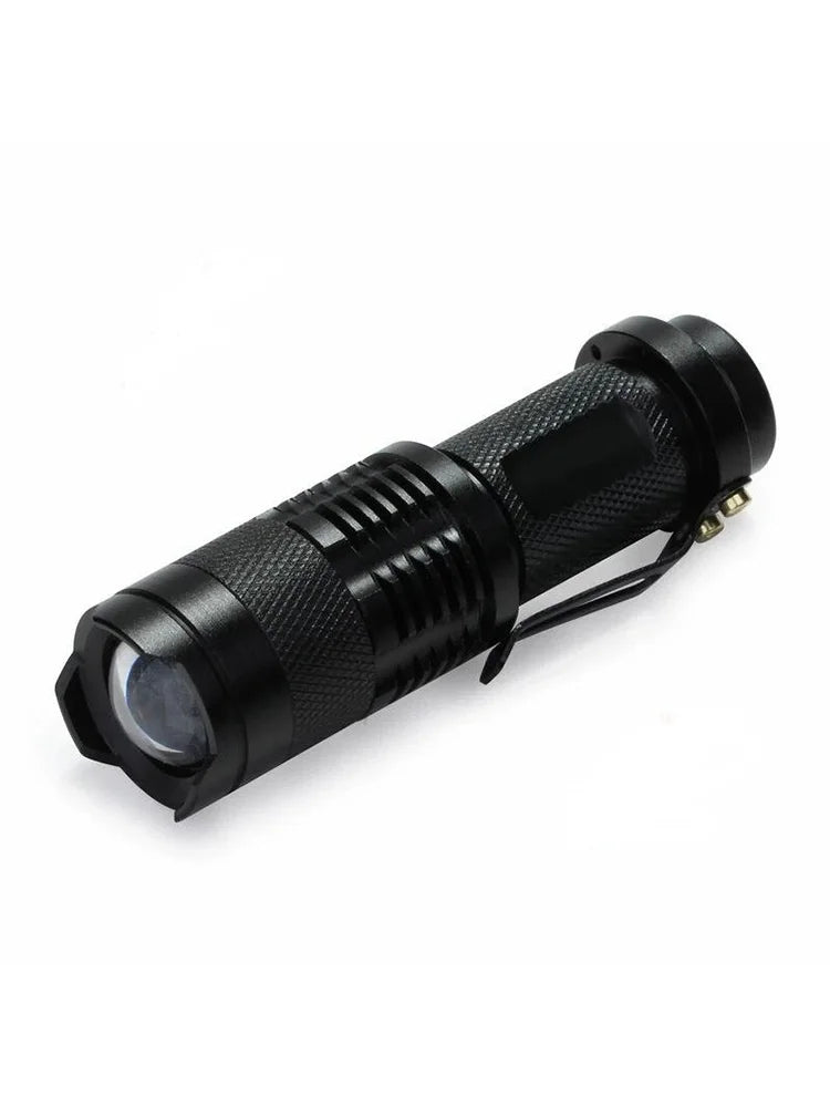 Portable LED Flashlight | Green, Blue & Red Light, Adjustable Focus, 160 Lumens, Waterproof Aluminum Pocket Torch
