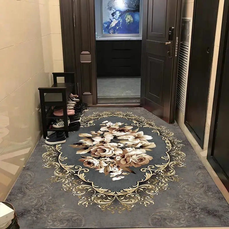 European Luxury Large Area Rug – Washable Non-Slip Carpet for Living Room & Bedroom
