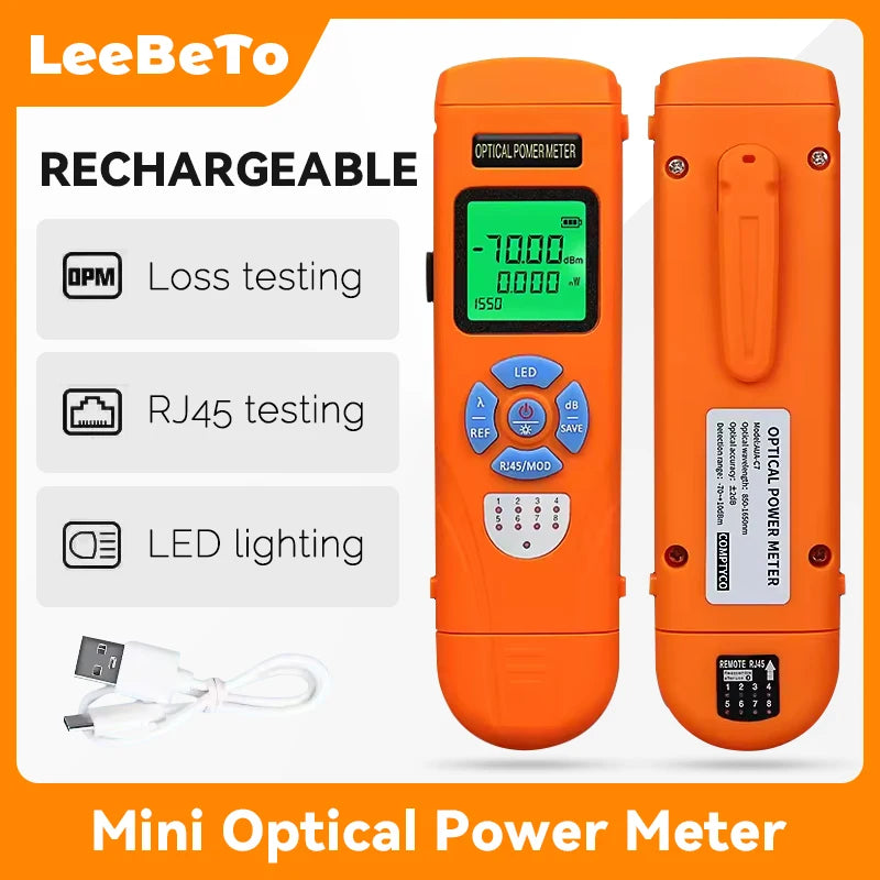 High-Precision FTTH Fiber Optic Power Meter — Digital Optical Signal Tester