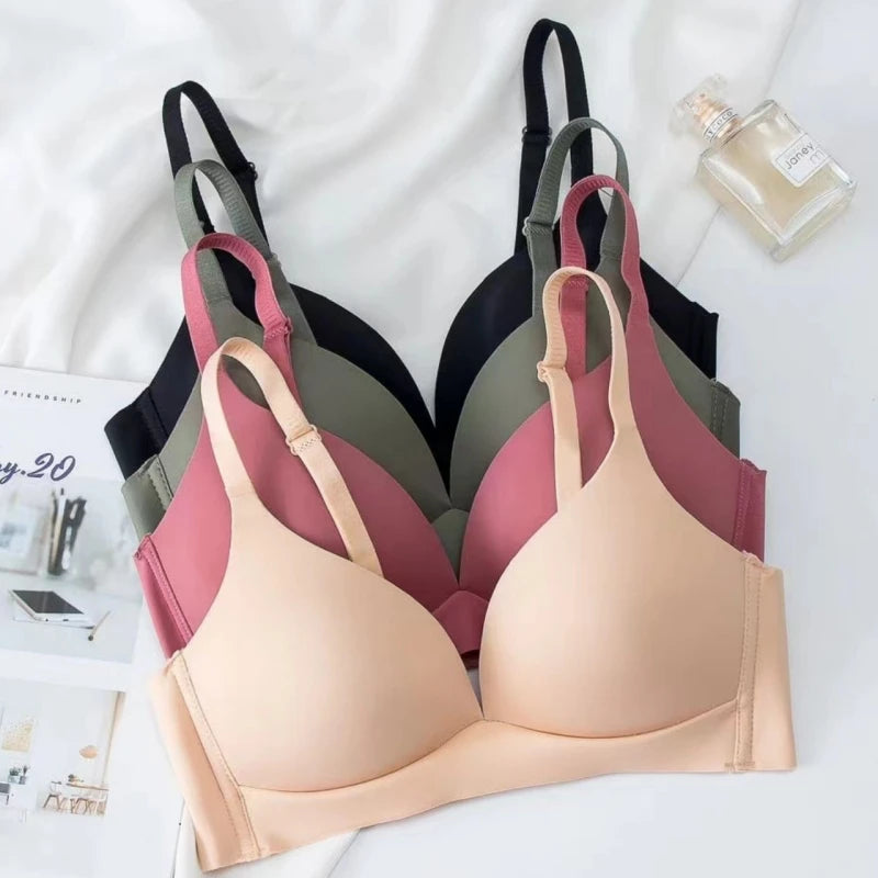 Japanese Seamless Deep-V Wireless Push-Up Bra — Comfortable Everyday Lingerie