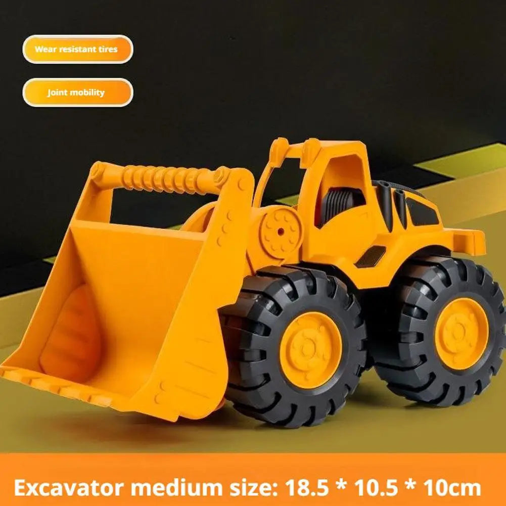 Inertial Beach Construction Truck Toy – Digger, Bulldozer & Tipper for Kids