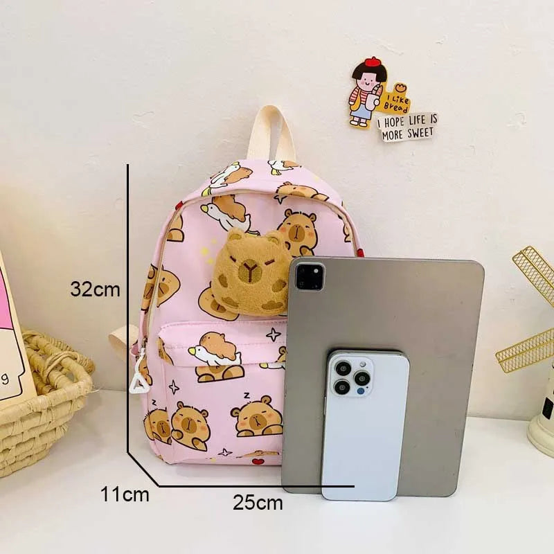 Capybara Backpack – Kids Nylon School Bag