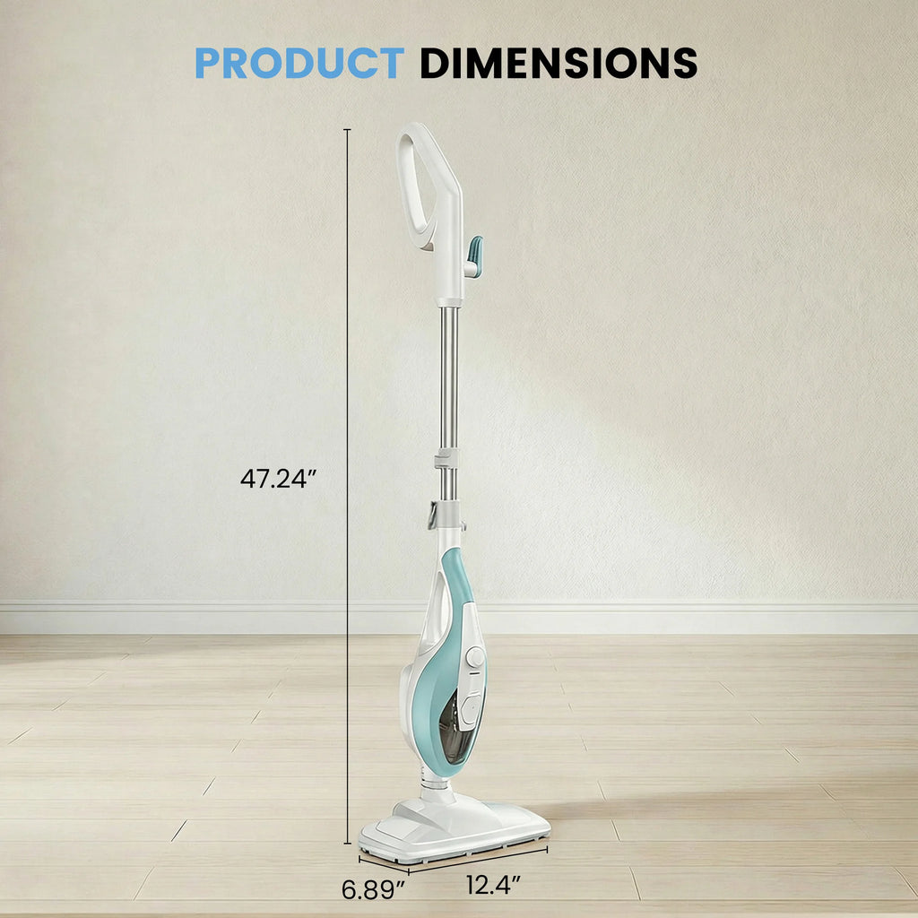 JHK 10-in-1 Steam Mop — 1550W Detachable Handheld Steam Cleaner, 16FT Cord, 2 Washable Pads for Floors & Multi-Surface