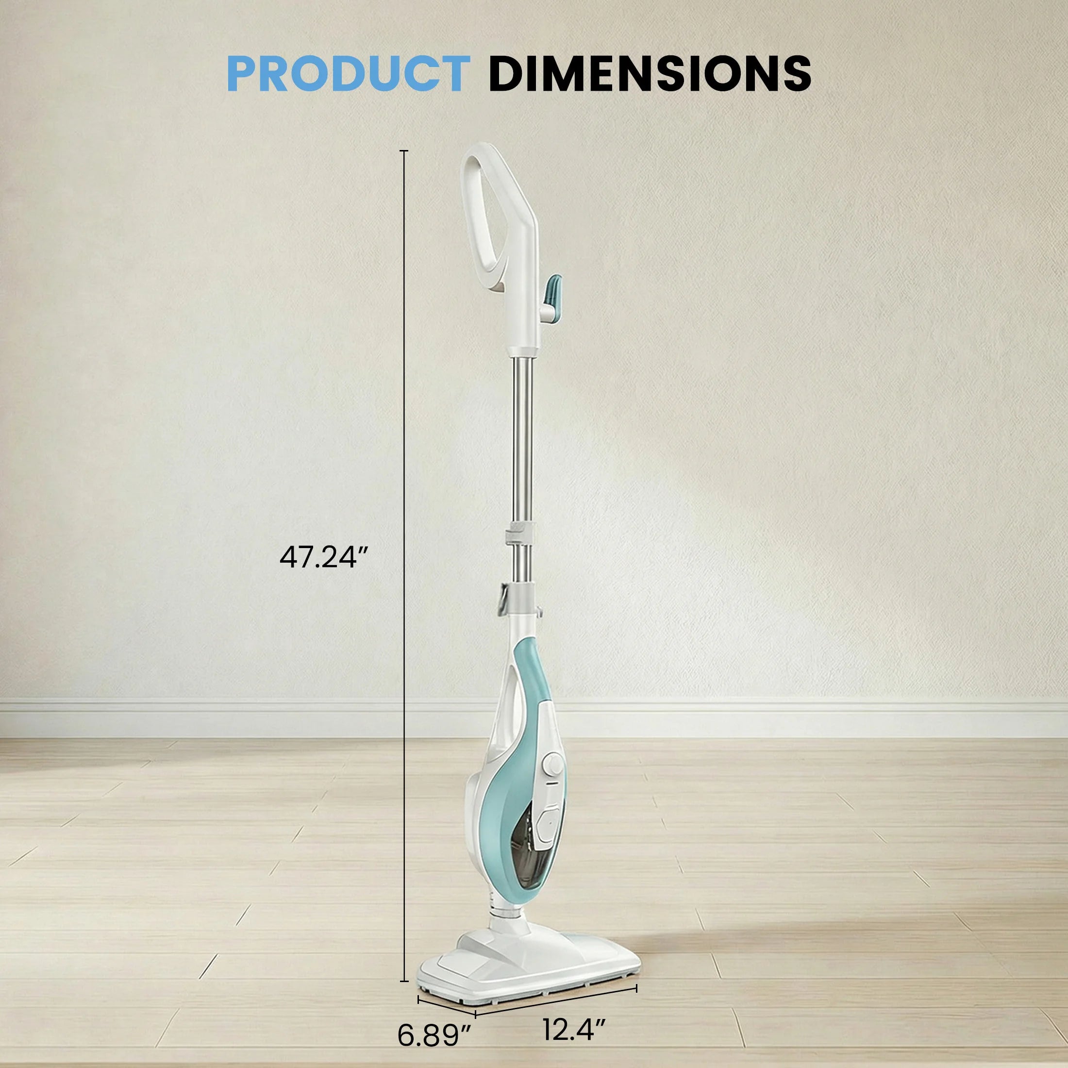 JHK 10-in-1 Steam Mop — 1550W Detachable Handheld Steam Cleaner, 16FT Cord, 2 Washable Pads for Floors & Multi-Surface
