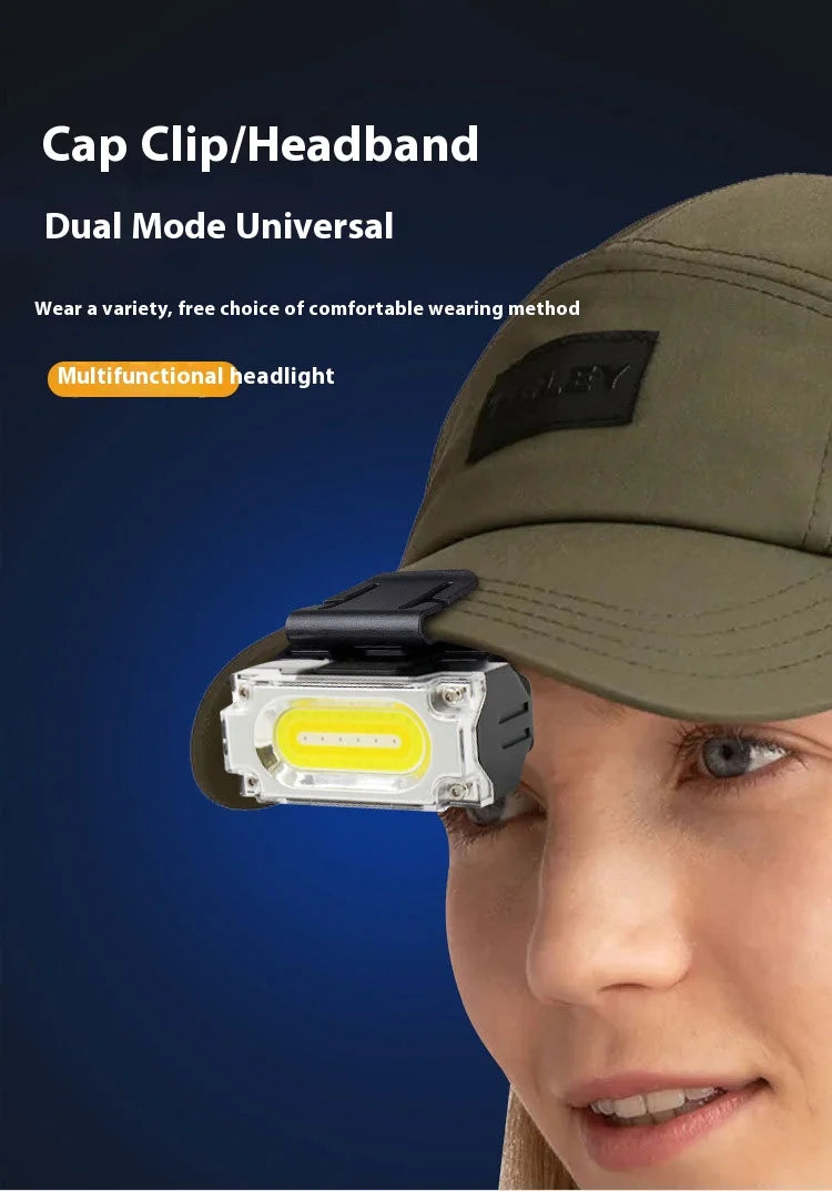 Super Bright Magnetic Headlamp – 3 Light Sources, Hat Clip, Digital Display for Hiking, Camping & Work