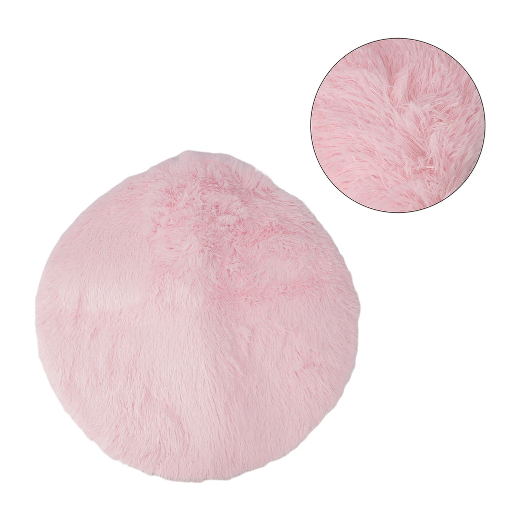 Super Soft Shaggy Area Rug – Anti-Slip 4cm Pile Round Rug for Living Room & Bedroom, 12 Colors & 3 Sizes