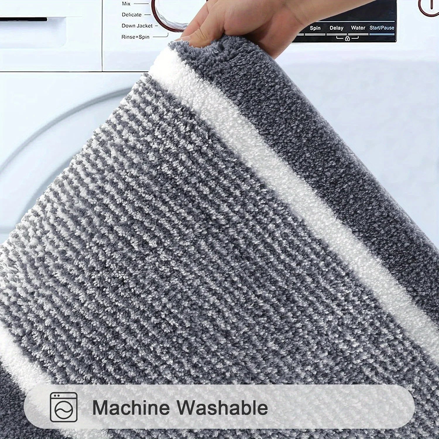 Washable Microfiber Bathroom Rug Set – 3-Piece Non-Slip Absorbent Bath Mats with U-Shaped Toilet Mat, 8 Colors