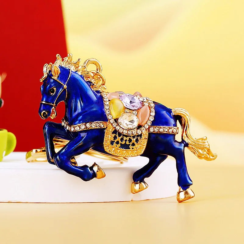 Cute Metal Horse Keychain – Zinc Alloy Bag Pendant Key Ring Gift for Women & Men