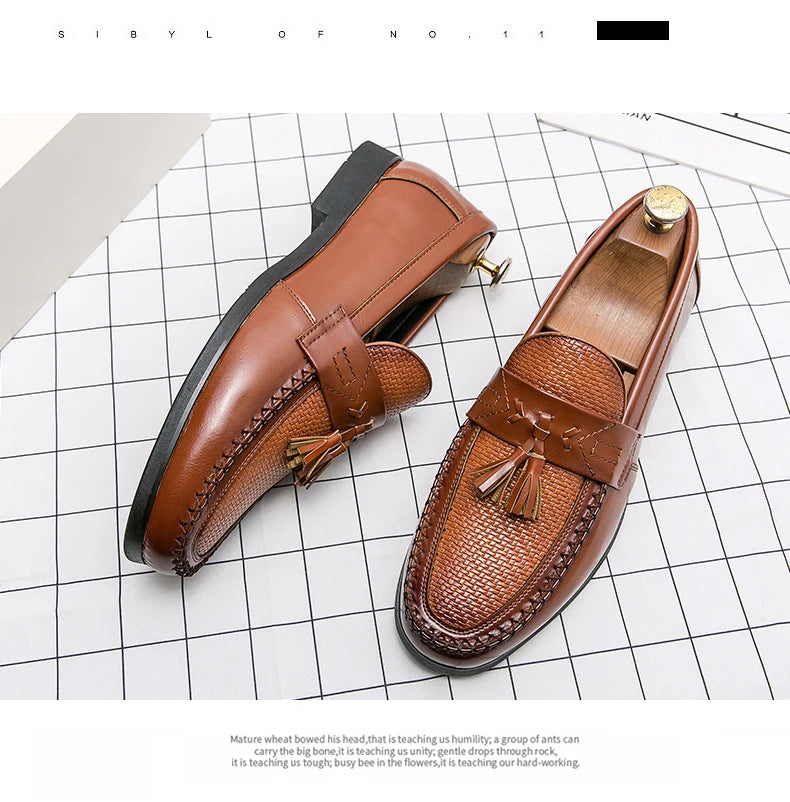 Men's Pointed-Toe Slip-On Dress Loafers